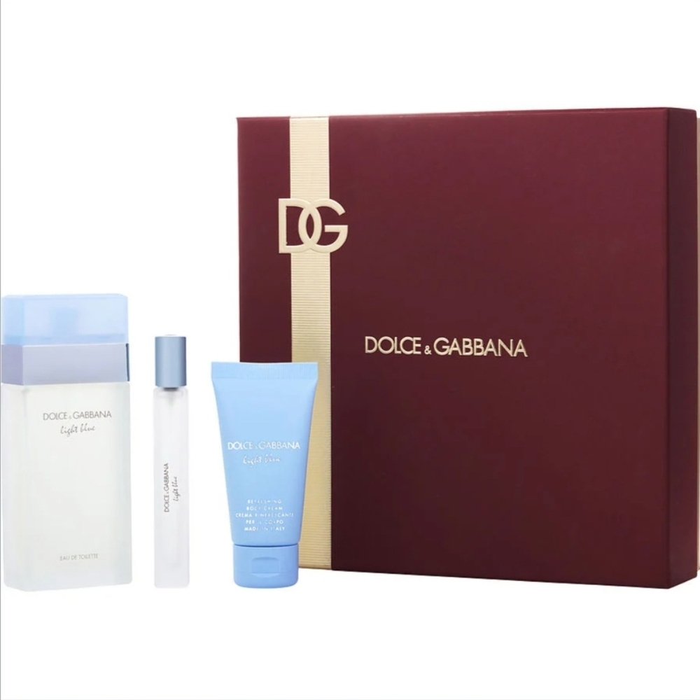 Dolce & Gabbana Light Blue Gift Set - Light Blue & Burgundy